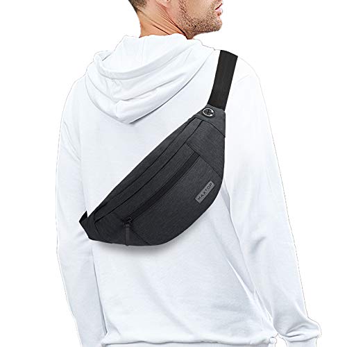 MAXTOP Large Crossbody Fanny Pack with 4-Zipper Pockets£¬Gifts for Enjoy Sports Festival Workout Traveling Running Casual Hands-Free Wallets Waist Pack Phone Sling Bag Carrying All Phones