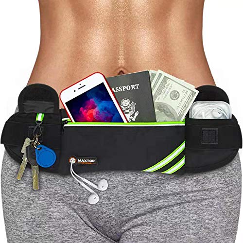 Running Belt Fanny Pack for Women,Jogging Phone Holder Men,Water Resistant Workout Waist Pack Bag,Reflective Belt Bag for Fitness, Exercise, Hiking,Travel,Running Gifts for Father BoyFriends