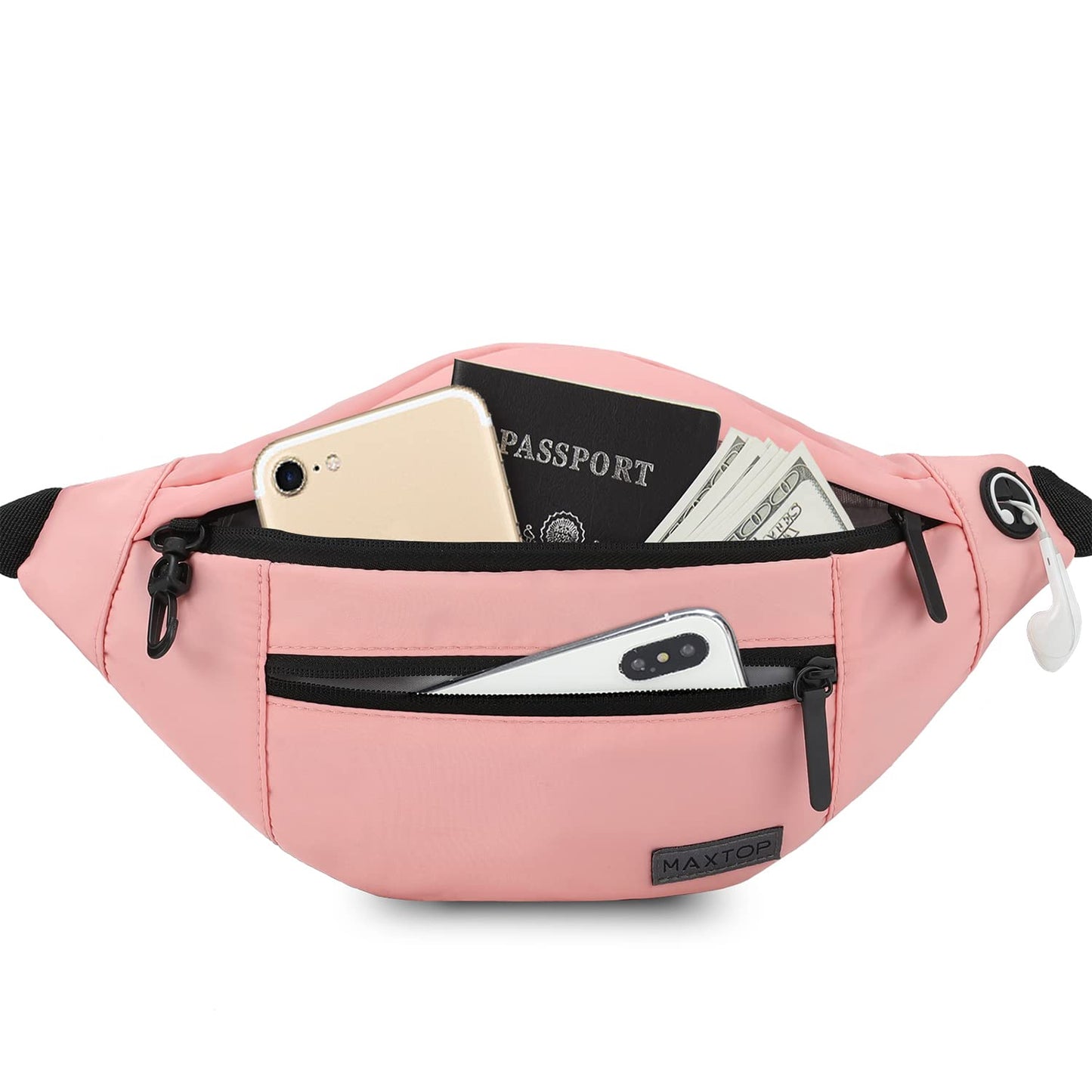 MAXTOP Large Crossbody Fanny Pack with 4-Zipper Pockets£¬Gifts for Enjoy Sports Festival Workout Traveling Running Casual Hands-Free Wallets Waist Pack Phone Sling Bag Carrying All Phones