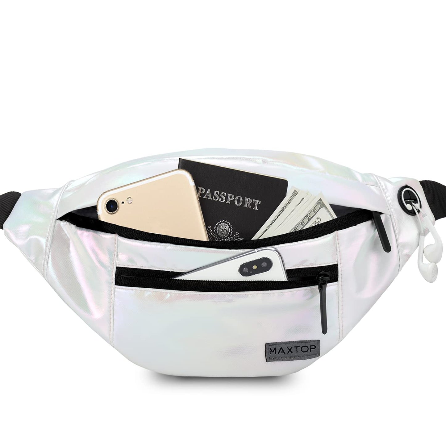 MAXTOP Large Crossbody Fanny Pack with 4-Zipper Pockets£¬Gifts for Enjoy Sports Festival Workout Traveling Running Casual Hands-Free Wallets Waist Pack Phone Sling Bag Carrying All Phones