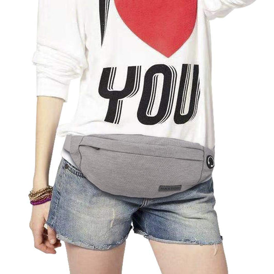 MAXTOP Small Fanny Pack for Men Women - Waist Pack Bag with Headphone Jack and 3-Zipper Pockets Adjustable Strap for Outdoors Traveling Casual Running Hiking Festival Thanksgiving Gifts