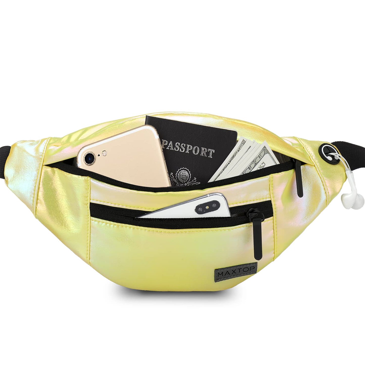 MAXTOP Large Crossbody Fanny Pack with 4-Zipper Pockets£¬Gifts for Enjoy Sports Festival Workout Traveling Running Casual Hands-Free Wallets Waist Pack Phone Sling Bag Carrying All Phones