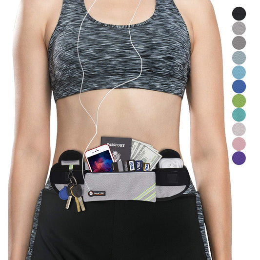 Running Belt Fanny Pack for Women,Jogging Phone Holder Men,Water Resistant Workout Waist Pack Bag,Reflective Belt Bag for Fitness, Exercise, Hiking,Travel,Running Gifts for Father BoyFriends