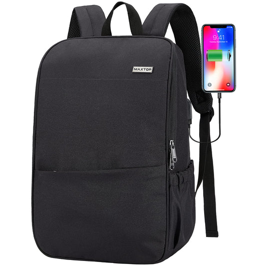 Deep Storage Laptop Backpack with USB Charging Port[Water Resistant] College School Computer Bookbag Fits 16/17 Inch Laptop