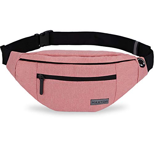 MAXTOP Large Crossbody Fanny Pack with 4-Zipper Pockets£¬Gifts for Enjoy Sports Festival Workout Traveling Running Casual Hands-Free Wallets Waist Pack Phone Sling Bag Carrying All Phones
