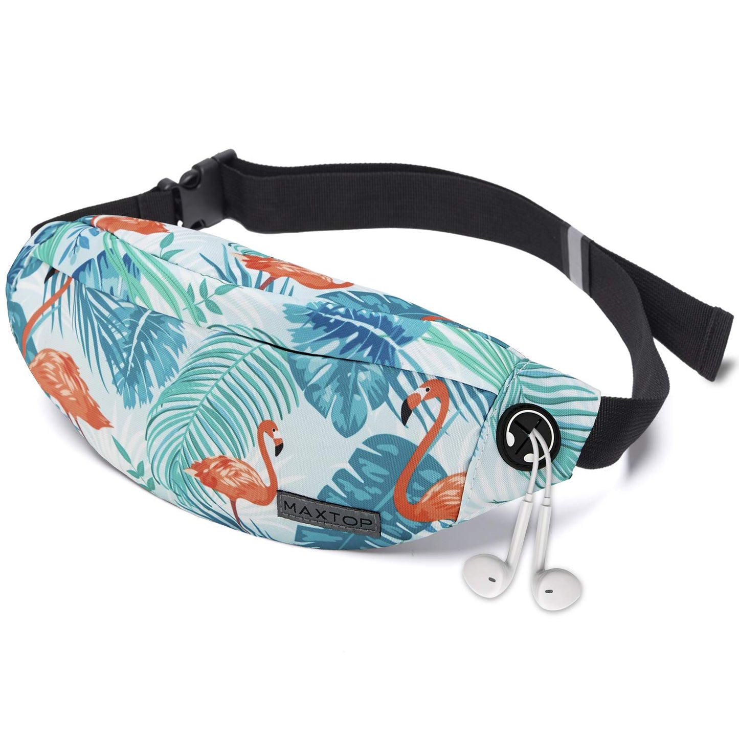 MAXTOP Small Fanny Pack for Men Women - Waist Pack Bag with Headphone Jack and 3-Zipper Pockets Adjustable Strap for Outdoors Traveling Casual Running Hiking Festival Thanksgiving Gifts