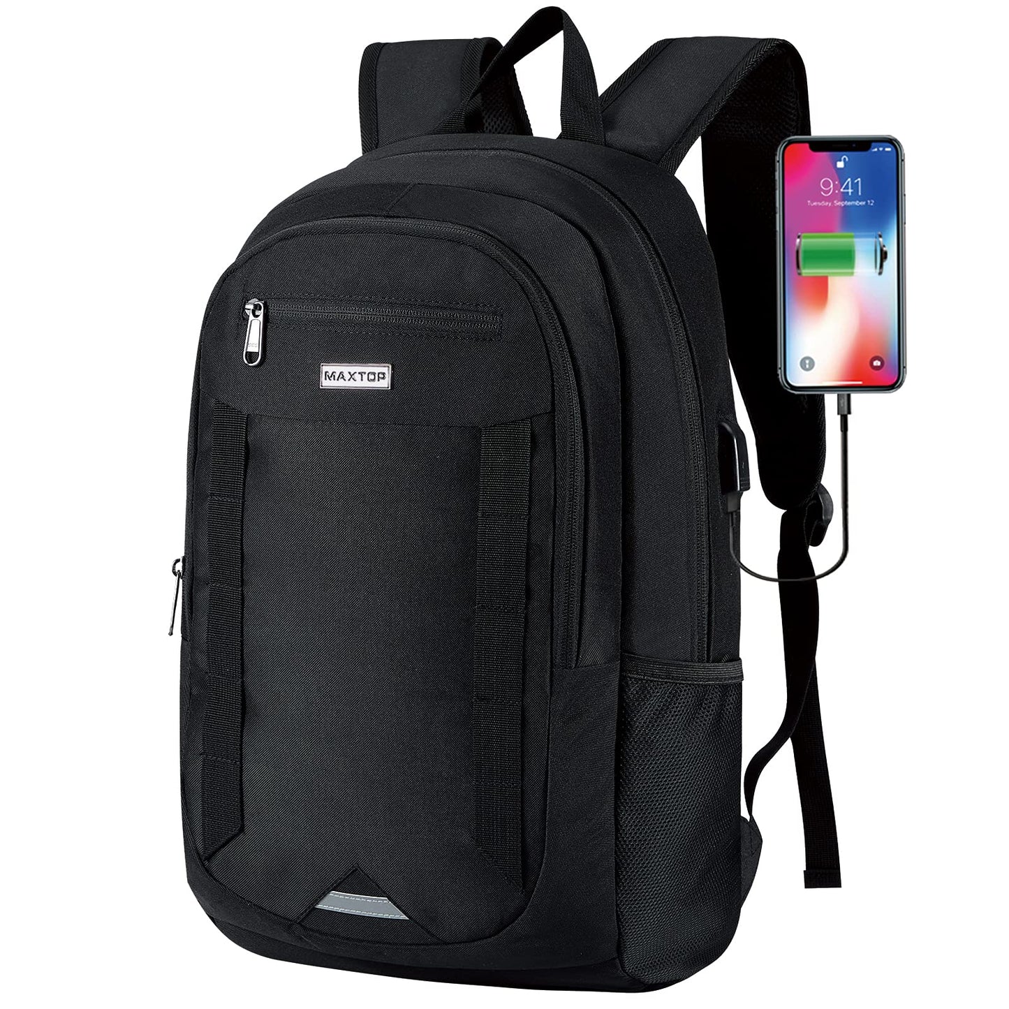 MAXTOP Laptop Backpack Business Computer Backpacks with USB Charging Port College School Bookbag Fits Laptop up to 16 inch